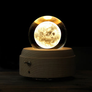 Boîte à musique lumineuse Lune boule de cristal